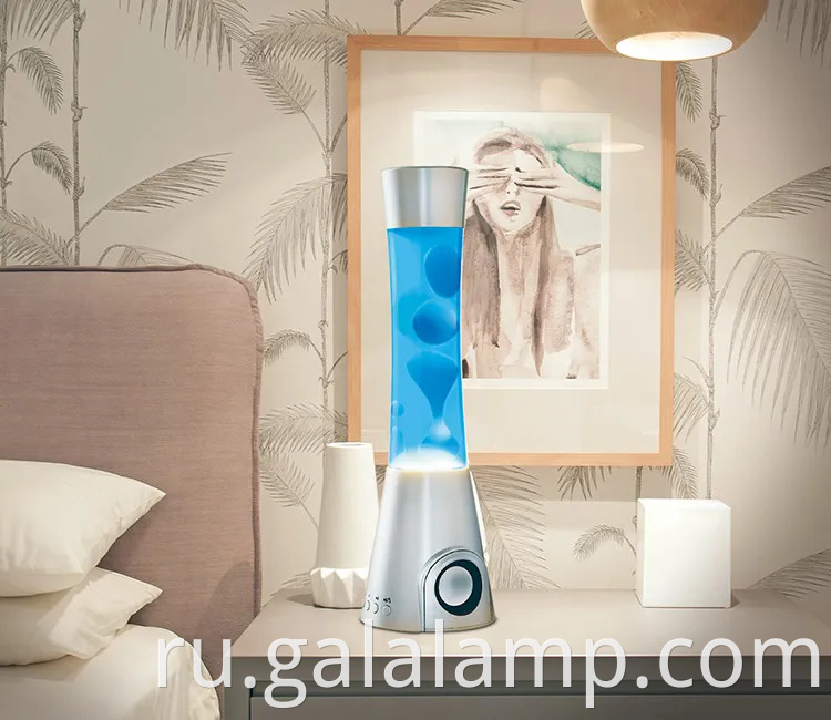 Высококачественная спальня с красочной лавовой лампой и светом